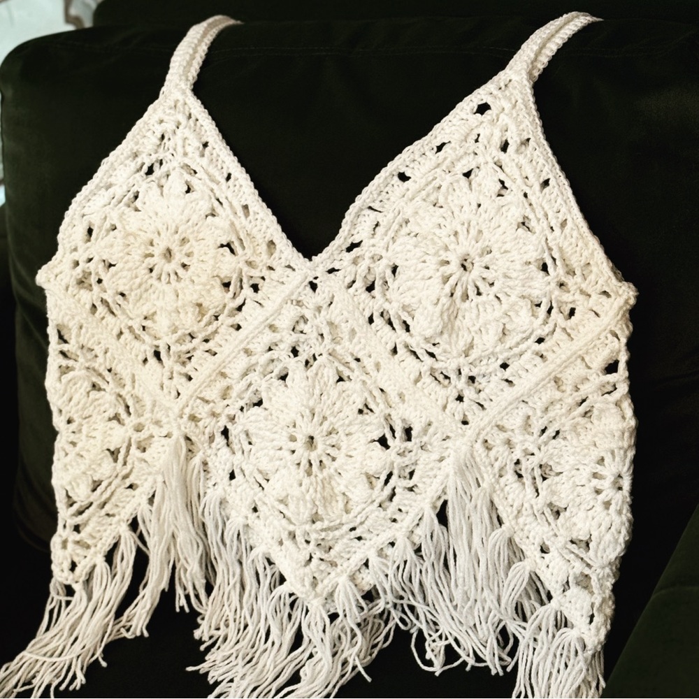 Crochet Fringe Crop Top